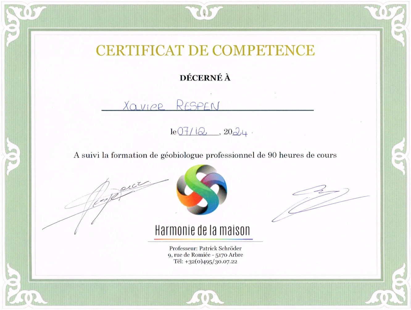 Certificat Géobiologie