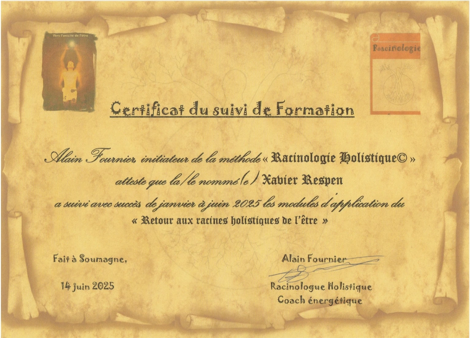 Certificat Racinologie